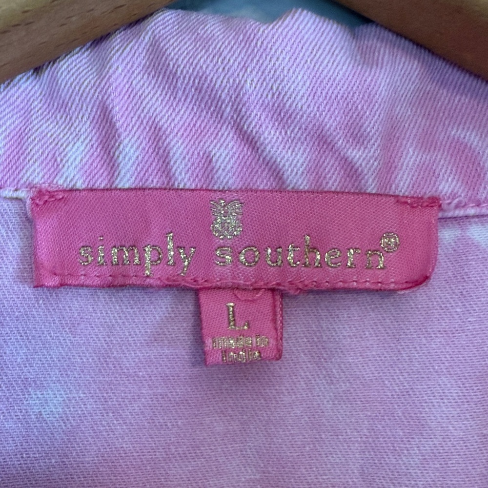 Simply Southern pink "Denim" Jumpsuit women’s size large - Picture 9 of 16